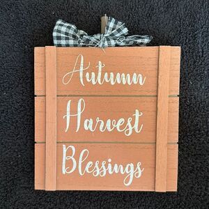 Autumn Harvest Blessings Wood Sign Fall Farmhouse Decor Plaque